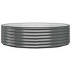 vidaXL ガーデンプランター 亜鉛メッキスチール 140x140x36 cm アントラシート