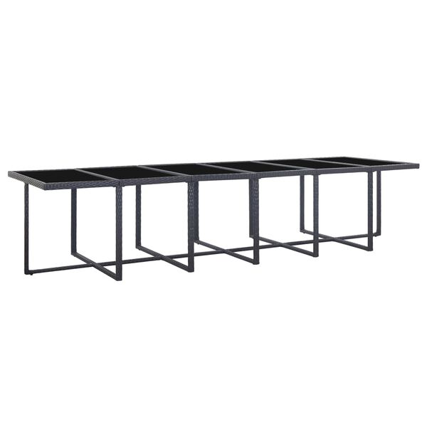 vidaXL 屋外ダイニング17点セット クッション付き ポリラタン製 ブラック