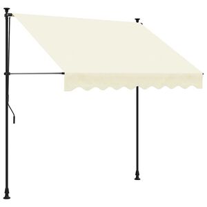 vidaXL 格納式オーニング クリーム色 250x150cm 布製・スチール製