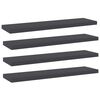 vidaXL 本棚ボード 4点 グレー 40x10x1.5cm パーティクルボード