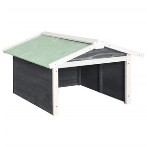 vidaXL ロボット芝刈り機 ガレージ 72x87x50cm グレーとホワイトのモミ材