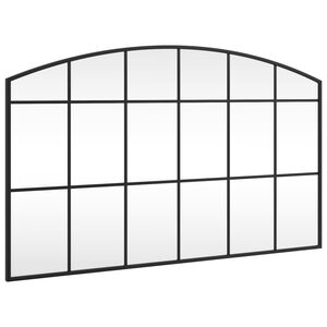 vidaXL ウォールミラー ブラック 100x60 cm アーチ型 鉄製