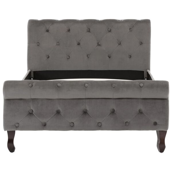 vidaXL ベッドフレーム グレー ベルベット製 100x200cm