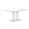 vidaXL ダイニングテーブル ハイグロスホワイト 180x90x76cm MDF