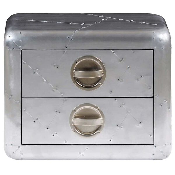 vidaXL アビエーターデザイン エンドテーブル 引き出し2段 航空機・飛行士スタイル