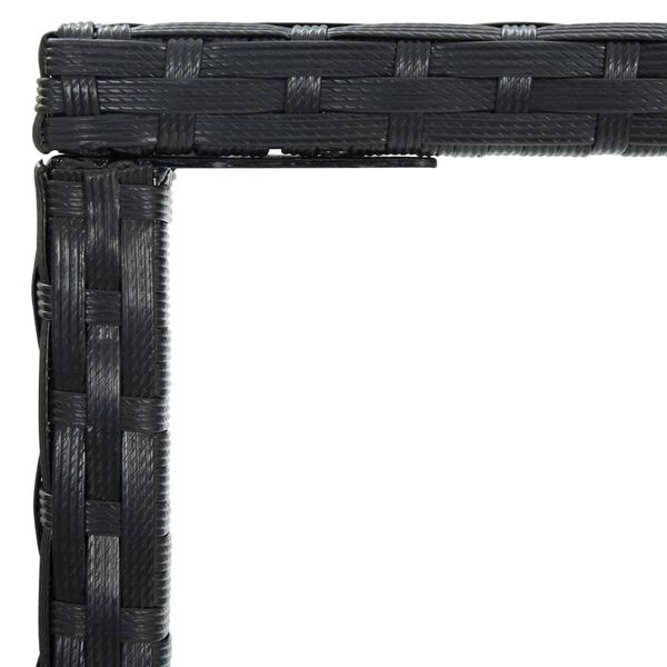 vidaXL ガーデンバーテーブル ブラック 70x70x110cm ポリラタン＆ガラス製