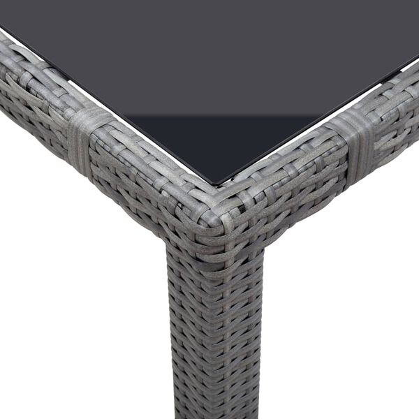 vidaXL 屋外ダイニング5点セット ポリラタン製 グレー