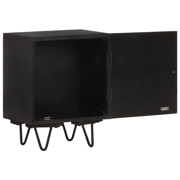 vidaXL ベッドサイドキャビネット 真ちゅう製の前面付き 40x30x50cm マンゴー無垢材