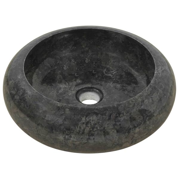 vidaXL 洗面器 40x12 cm 大理石 ブラック