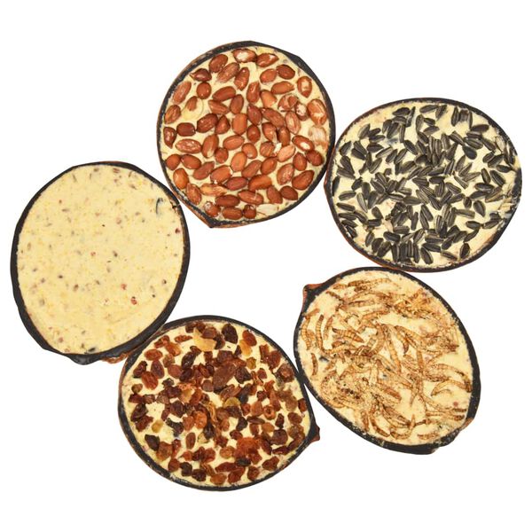 vidaXL バードフード入り ココナッツハーフカット 10点 290g