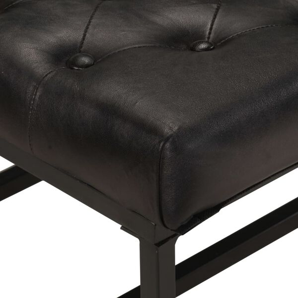 vidaXL 厚手クッション ブラック 80x80x43cm 本革製