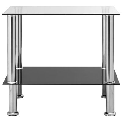 vidaXL サイドテーブル 透明 45x50x45cm 強化ガラス製