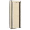 vidaXL シューズキャビネット カバー付き クリーム 57x29x162cm 布製