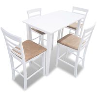 vidaXL バーテーブル＆バーチェア4点セット ホワイト 木製