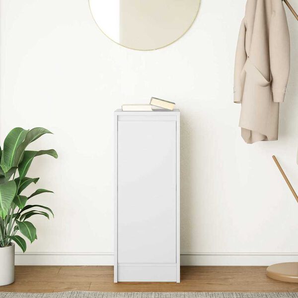 vidaXL サイドボード ホワイト 29.5x34x76 cm エンジニアードウッド