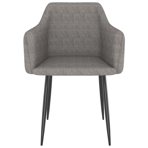 vidaXL ダイニングチェア 2点 ライトグレー 布張り