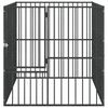 vidaXL 犬用プレイペン 4パネル ブラック亜鉛メッキスチール