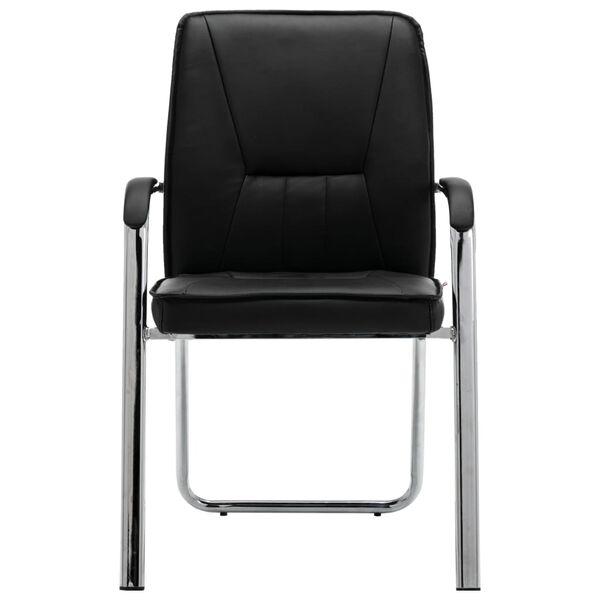 vidaXL オフィスチェア 合成皮革製 ブラック