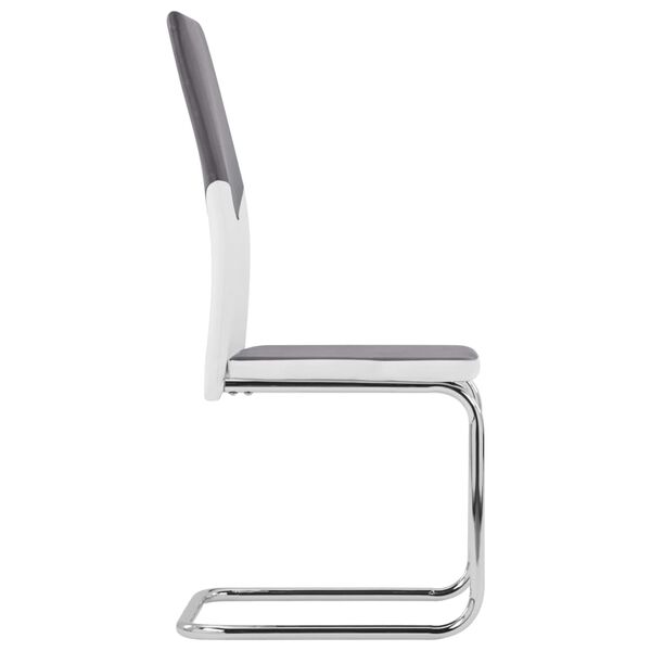 vidaXL カンチレバーダイニングチェア 4点 グレー 合成皮革製