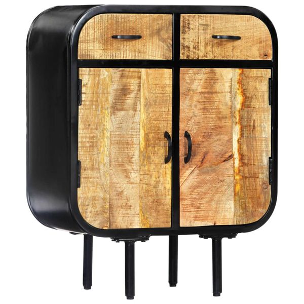 vidaXL サイドボード 60 x 30 x 75 cm マンゴー無垢材＆鉄