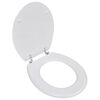 vidaXL トイレ便座 シンプル設計 MDF製ふた ホワイト