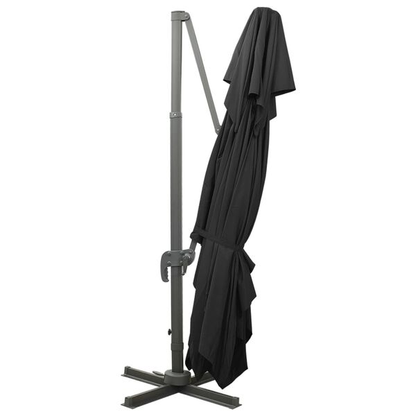 vidaXL カンチレバーガーデンパラソル ダブルトップ ブラック 400x300 cm