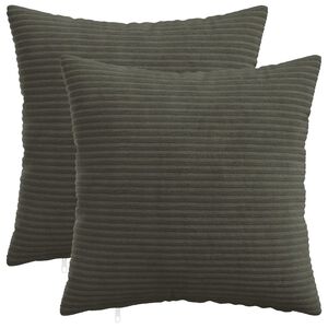 vidaXL クッションカバー 2 pcs HEERLEN アンスラサイト 40 x 40 cm コーデュロイ