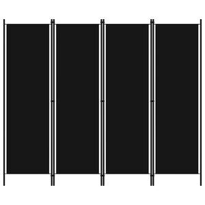 vidaXL 間仕切り パネル4枚 ブラック 200x180cm