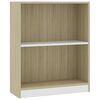 vidaXL 本棚 ホワイト＆ソノマオーク 60x24x76cm エンジニアリングウッド