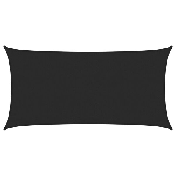 vidaXL サンシェードセイル 160g/m² ブラック 3x6m 高密度ポリエチレン