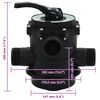 vidaXL マルチポートバルブ サンドフィルターABS1.5" 6方向