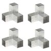 vidaXL 支柱用コネクタ 4点 Y字型 亜鉛メッキ金属 81x81mm