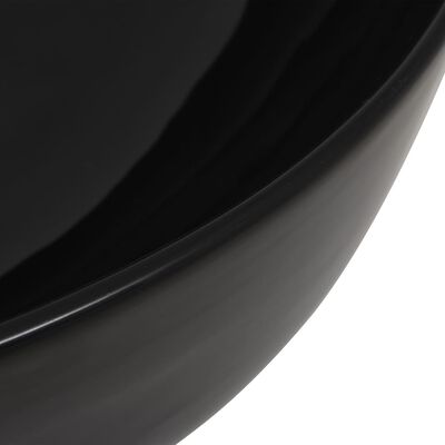 vidaXL 洗面ボウル 丸型 陶器製 ブラック 41.5x153.5cm