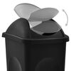 vidaXL ゴミ箱 スイングふた付き 60L ブラック＆シルバー