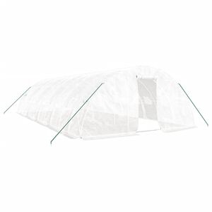 vidaXL スチールフレーム温室 ホワイト 50 m&sup2; 10x5x2.3 m