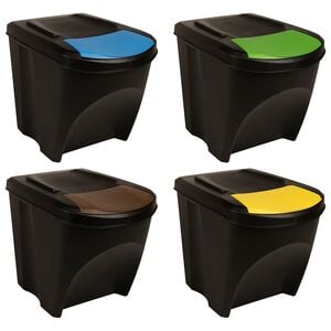 vidaXL 積み重ね可能 ゴミ箱 4点 アントラシート 100L