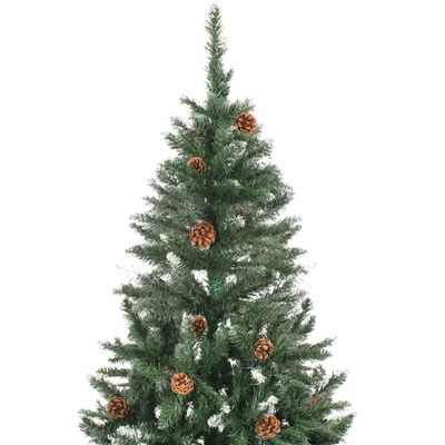 vidaXL フェイククリスマスツリー 松ぼっくり＆ホワイトグリッター付き 180cm