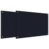 vidaXL キッチンスプラッシュバック 2 pcs ブラック 90 x 60 cm 強化ガラス