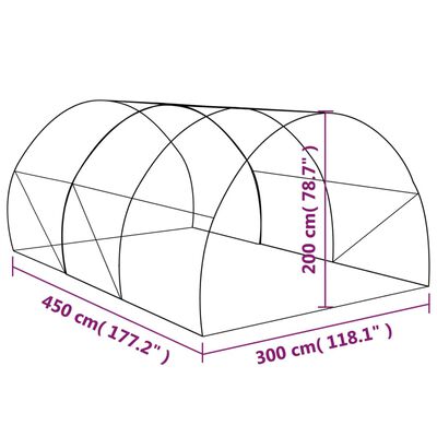 vidaXL 温室 13.5m² 450x300x200cm