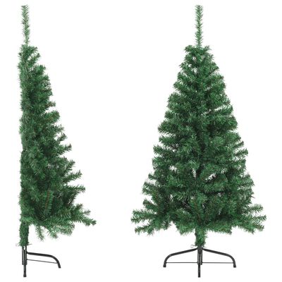 vidaXL ハーフ型 フェイククリスマスツリー スタンド付 グリーン 150 cm PVC製