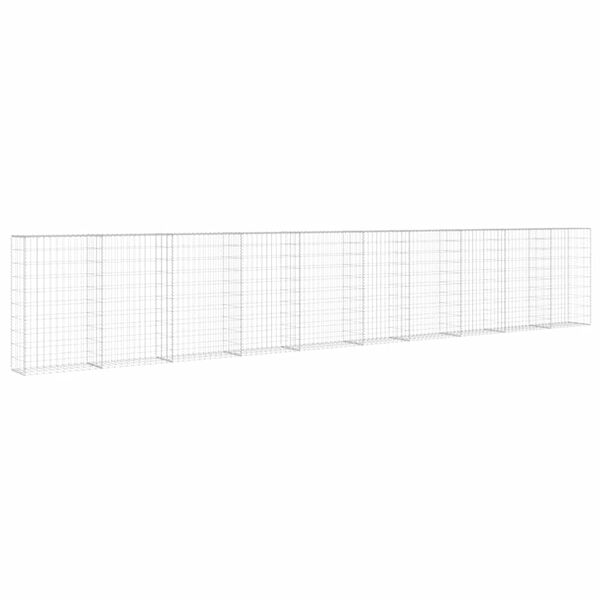 vidaXL ガビオンウォール カバー付き 亜鉛メッキ鋼製 600x30x100cm