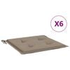 vidaXL ガーデンチェアクッション 6点 トープ 40x40x3cm オックスフォードファブリック