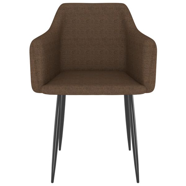 vidaXL ダイニングチェア 2点 ブラウン 布製