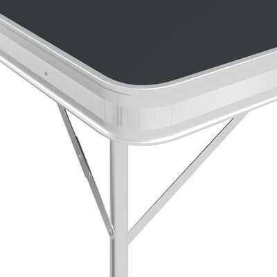 vidaXL 折りたたみキャンプテーブル ベンチ2点付き アルミ製 グレー