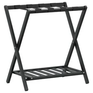 vidaXL ラゲッジラック ブラック 68x38x58cm 竹製