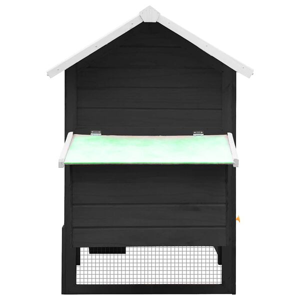 vidaXL 鶏小屋 グレー 170x81x110cm マツ＆モミ無垢材