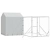 vidaXL 屋外犬小屋 屋根付き シルバー 4x4x2.5 m 亜鉛メッキ鋼製