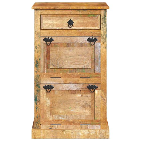 vidaXL シューズキャビネット 4段 引き出し付き 無垢の再生木材