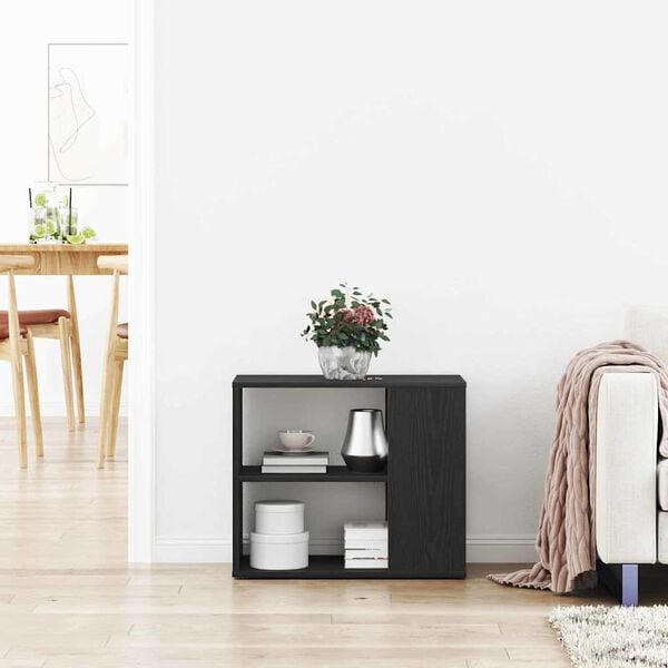 vidaXL サイドボード 引き出し付き ブラックオーク 60 x 30 x 50 cm エンジニアリングウッド