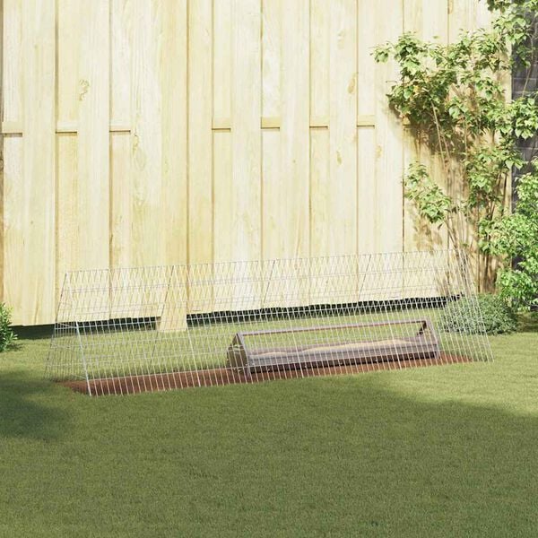 vidaXL 鶏小屋 シルバー 215 x 55 x 55 cm 亜鉛めっき鋼